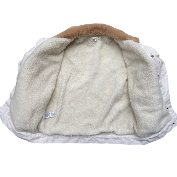 PacSun Oversized Cream Corduroy Sherpa Trucker Jacket - Picture 3 of 4